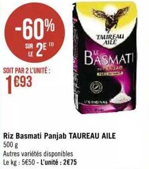 Riz Basmati Panjab Taureau Ailé
