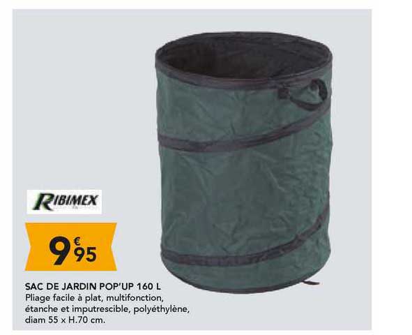 sac de jardin pop'up 160 l ribimex