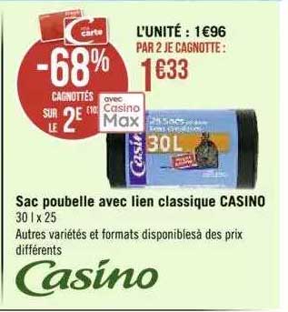 sac poubelle avec lien classique casino