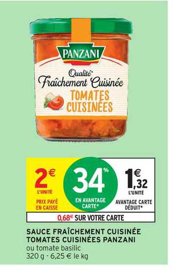 Sauce Fraîchement Cuisinée Tomates Cuisinées Panzani