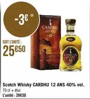 scotch whisky cardhu 12 ans 0% vol.