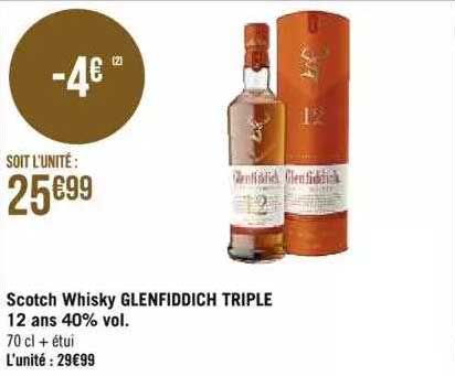 scotch whisky glefiddich triple 12 ans 40% vol.