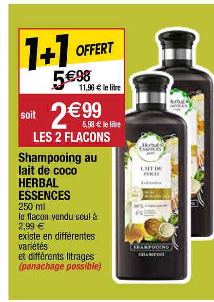 shampooing au lait de coco herbal essences