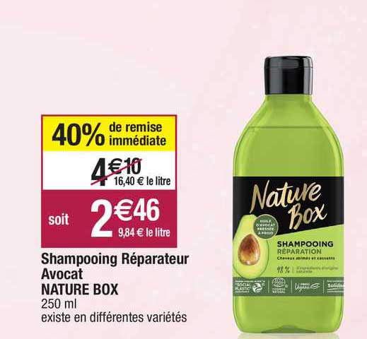 shampooing réparateur avocat nature box