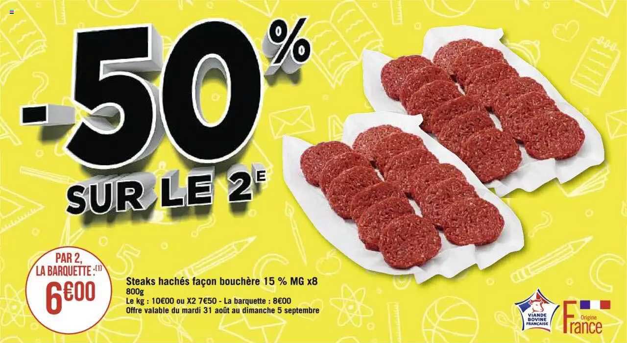 steaks hachés façon bouchère 15% mg x8