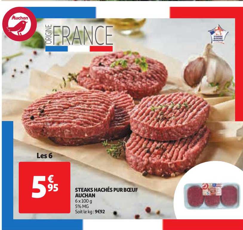 Steaks Hachés Pur Bœuf Auchan