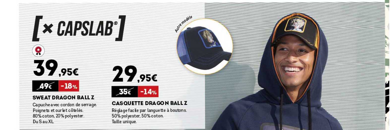 Sweat Dragon Ball Z, Casquette Dragon Ball Z