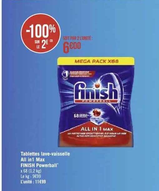 tablettes lave-vaisselle all in 1 max finish powerball