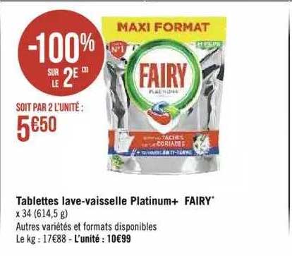 tablettes lave-vaisselle platinum+ fairy