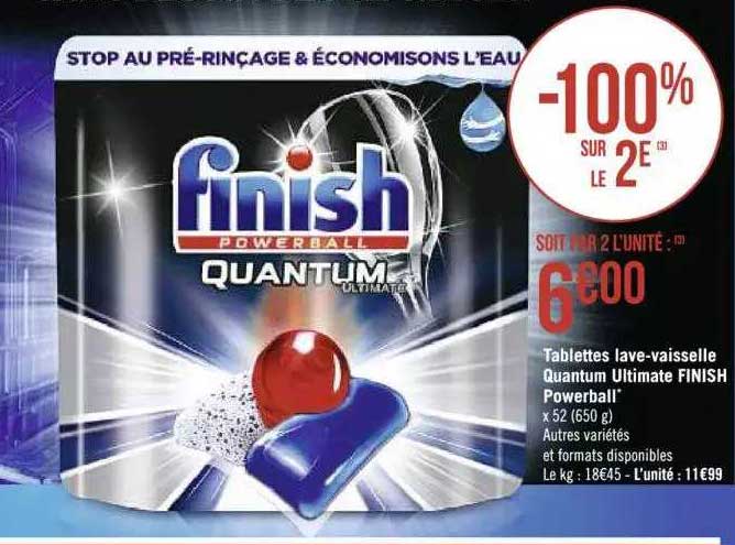 tablettes lave-vaisselle quantum ultmate finish powerball