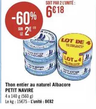 Thon Entier Au Naturel Albacore Petit Navire