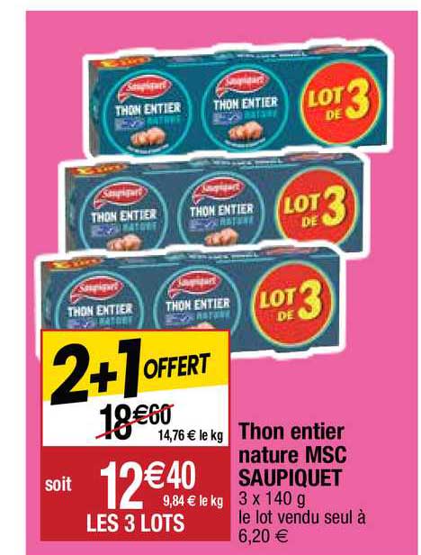 Thon Entier Nature Msc Saupiquet
