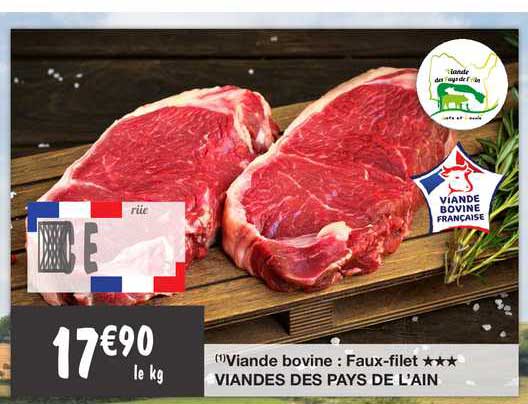 viande bovine : faux-filet viandes des pays de l'ain