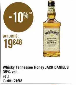 whisky tennessee honey jack daniel's 35% vol.