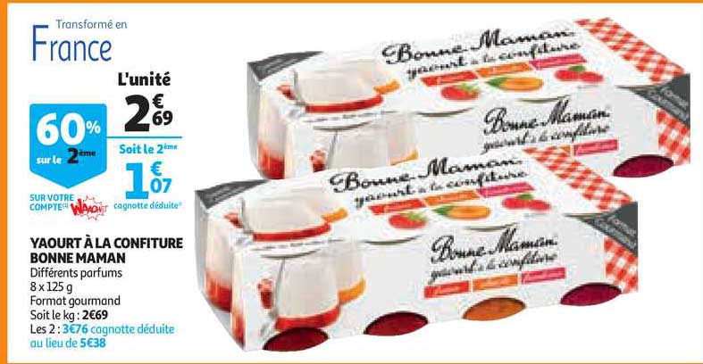 yaourt à la confiture bonne maman