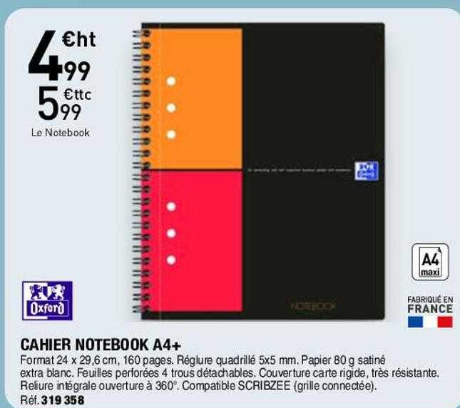 Cahier Notebook A4+ Oxford