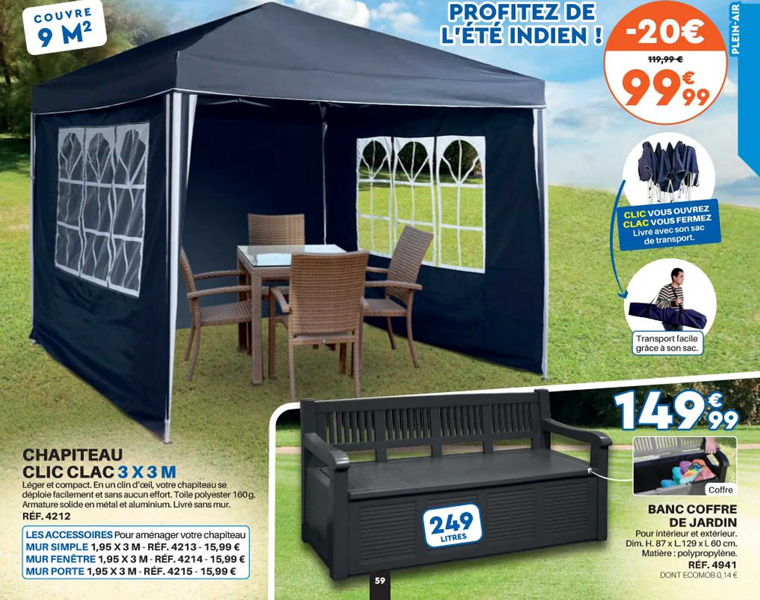 chapiteau clic clac 3 x 3 m