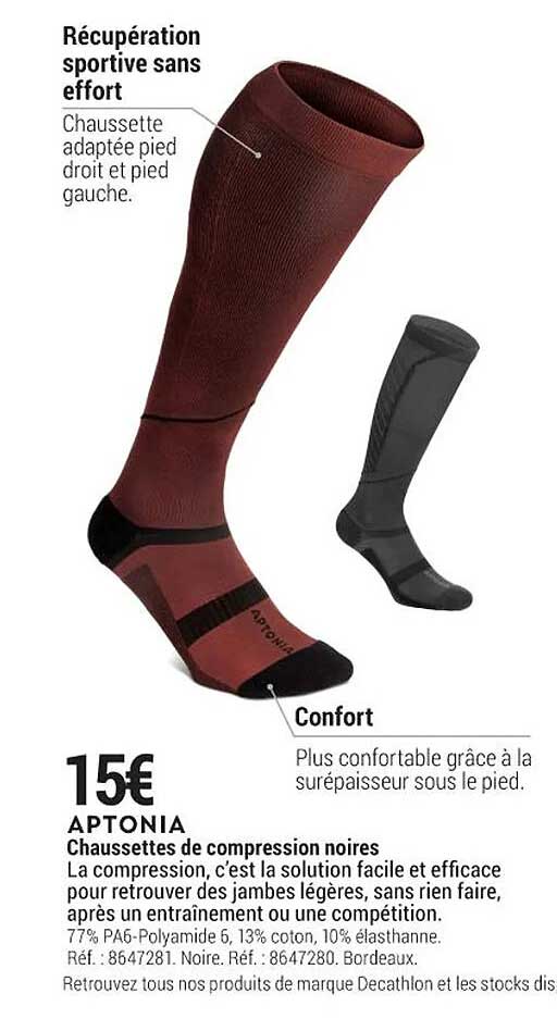 chaussettes de compression noires aptonia