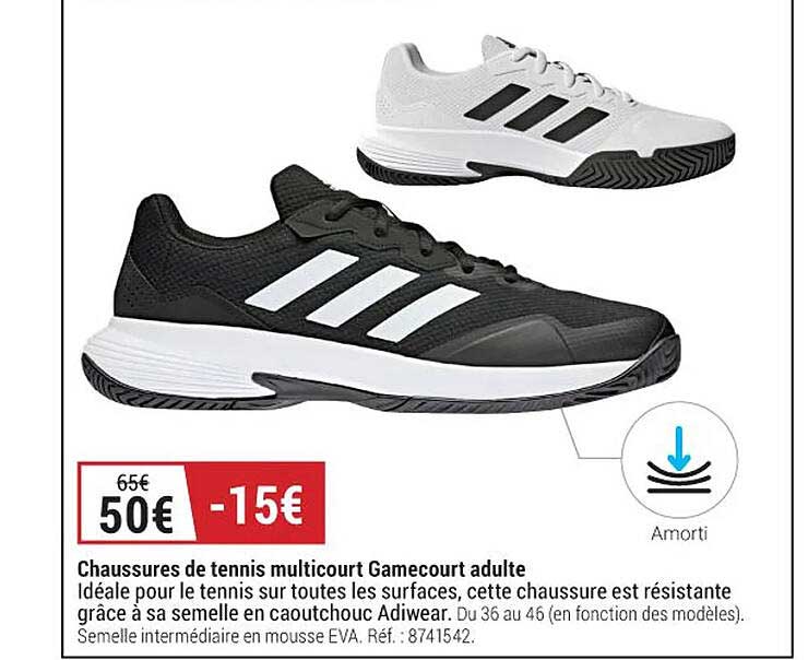 chaussures de tennis multicourt gamecourt adulte