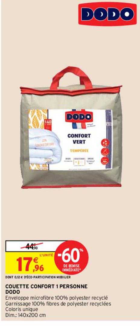 couette confort 1 personne dodo