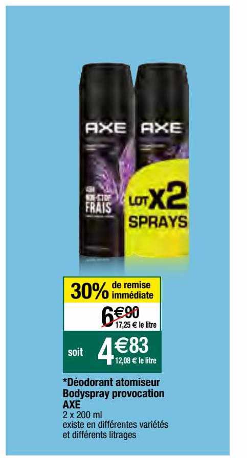 déodorant atomiseur bodyspray provocation axe