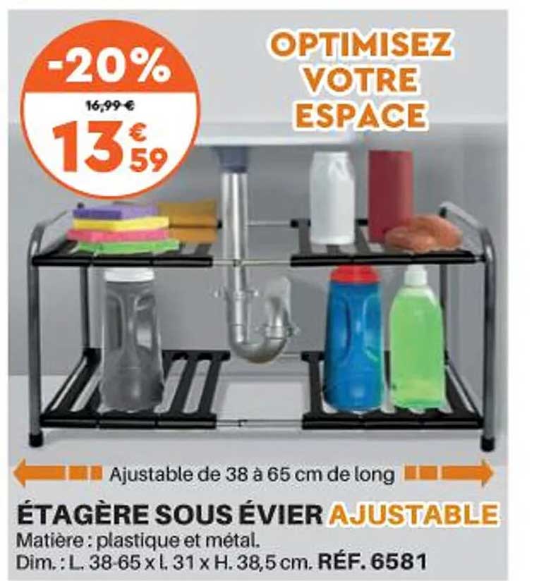 étagère sous évier ajustable