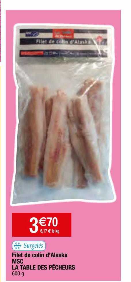 filet de colin d'alaska msc la table des pêcheurs