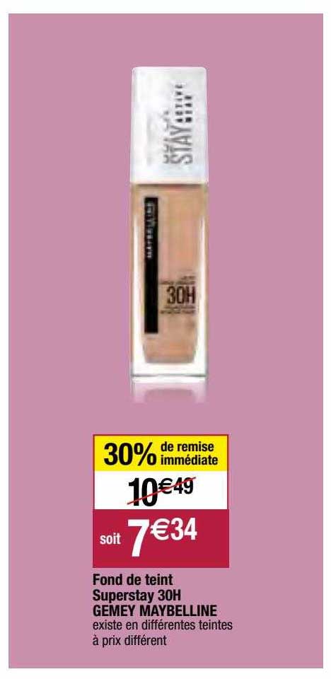 fond de teint superstay 30h gemey maybelline