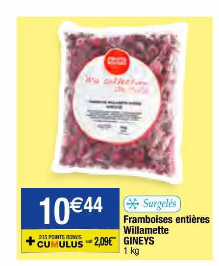 Framboises Entières Willamette Gineys