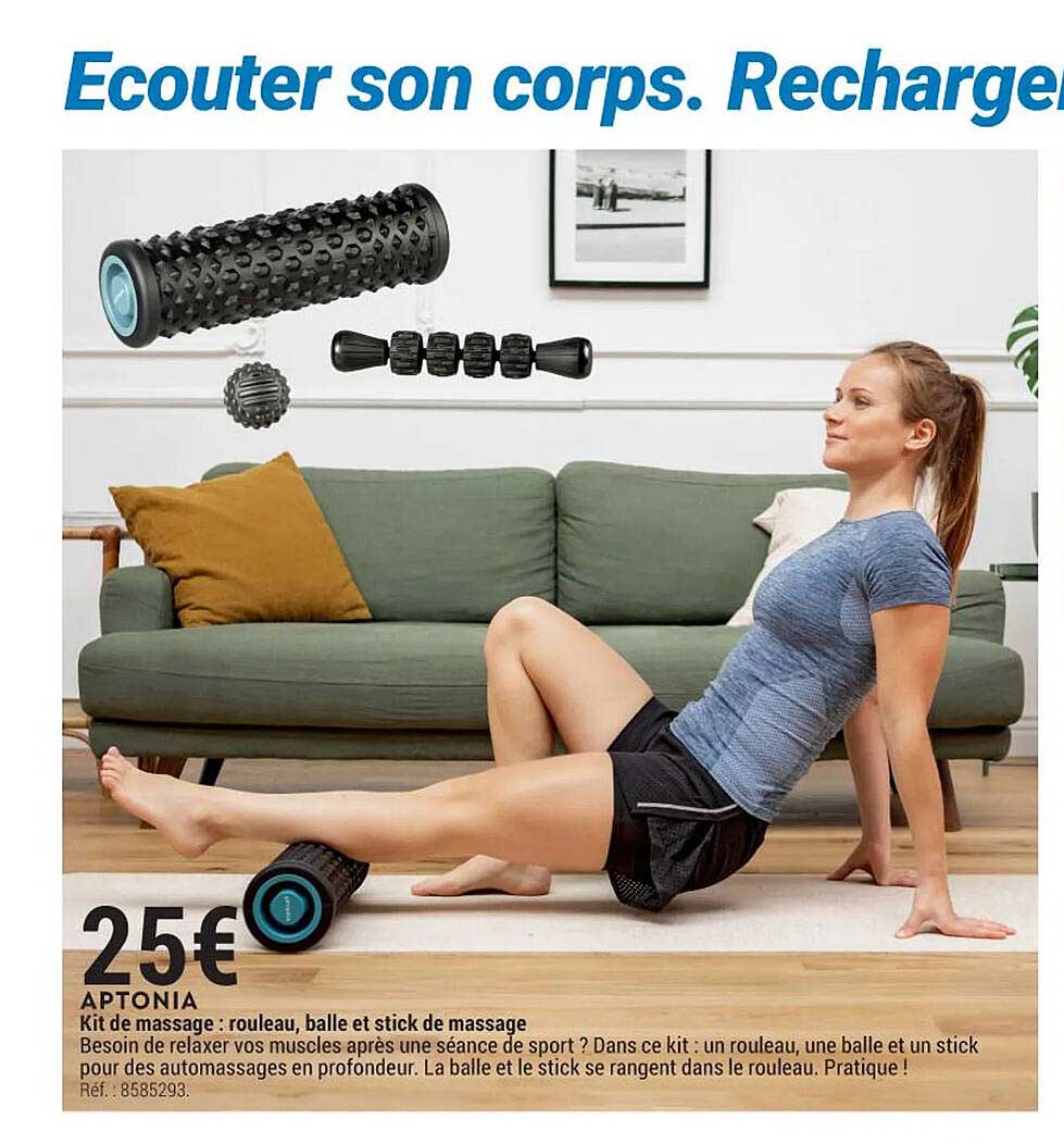 kit de massage : rouleau, balle et stick de massage aptonia