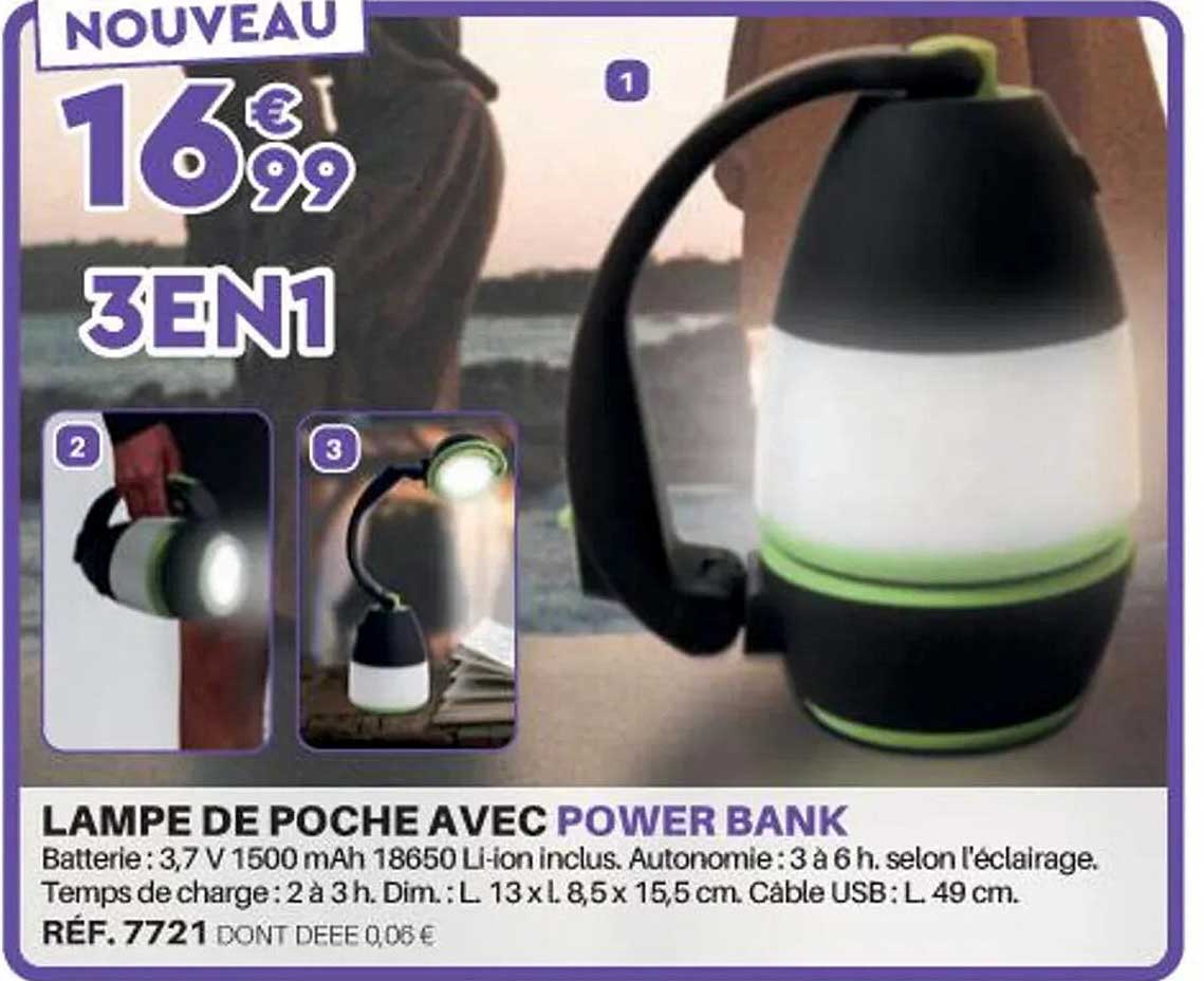 lampe de poche avec power bank