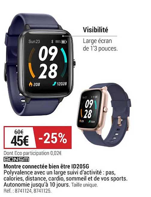 montre connectée bien être id205g bonsm