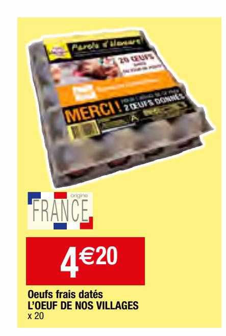 oeufs frais datés l'œuf de nos villages