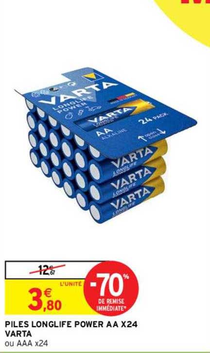 piles longlife power aa x24 varta