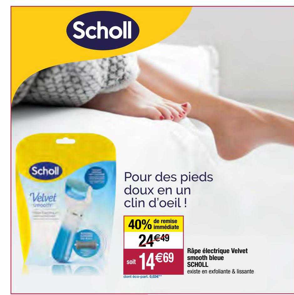 râpe électrique velvet smooth bleue scholl