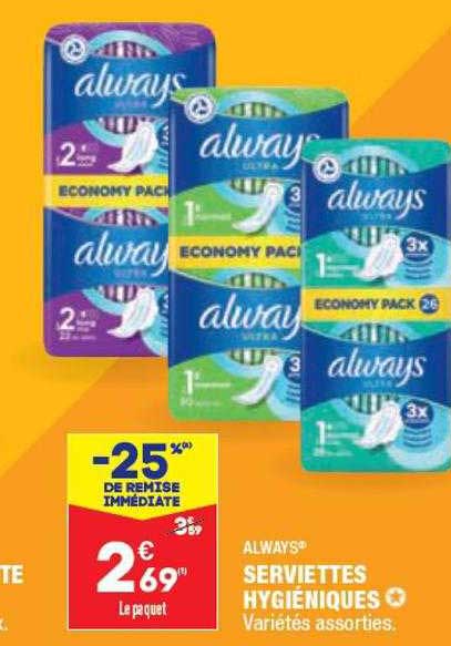 serviettes hygiéniques always