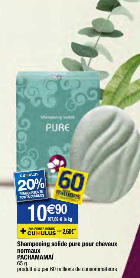shampooing solide pure pour cheveux normaux pachamamaï