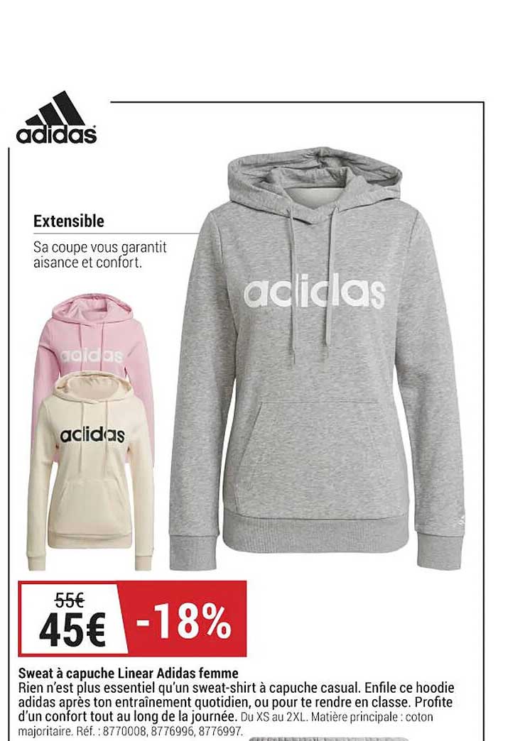 Sweat à Capuche Linear Adidas Femme