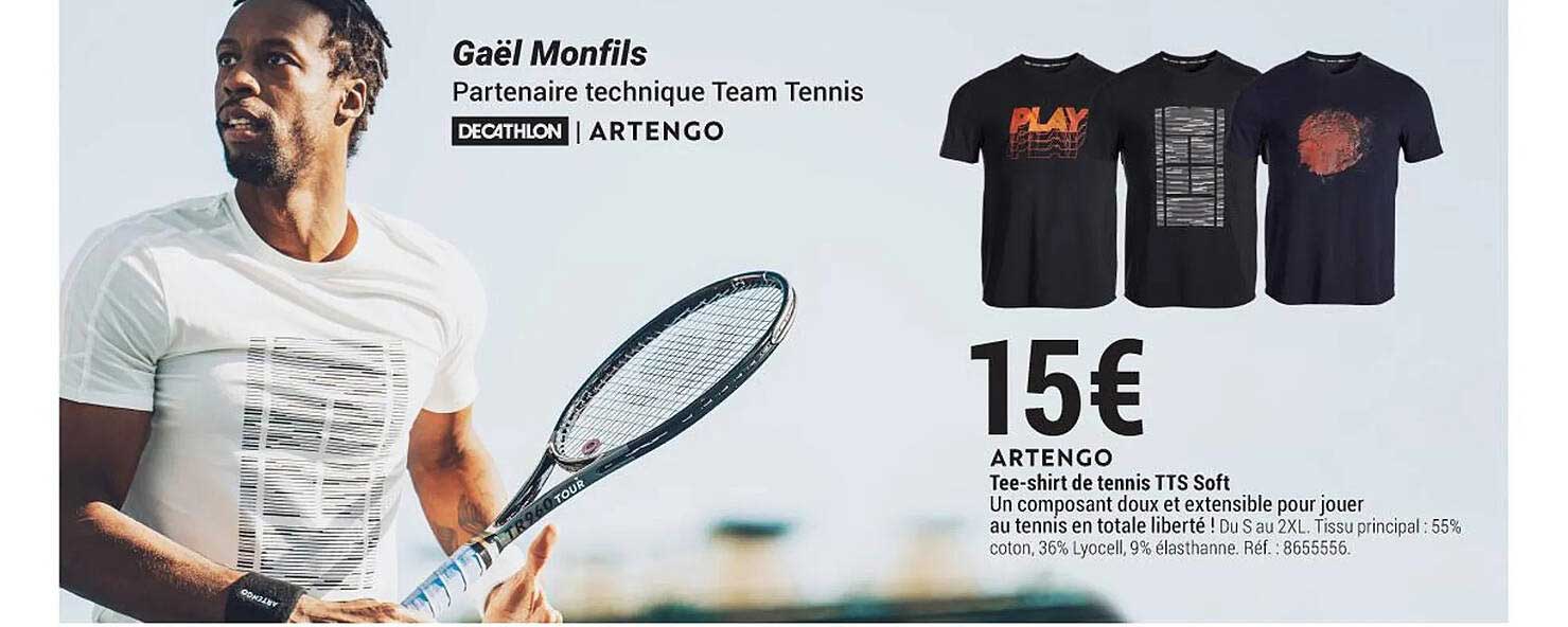 tee-shirt de tenis tts soft artengo