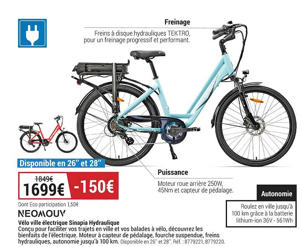vélo ville électrique sinapia hydraulique neomouv