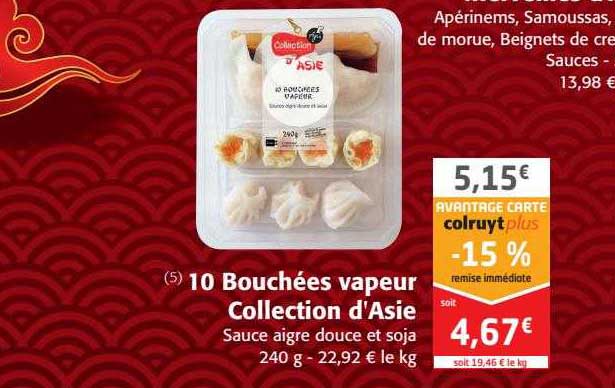 10 bouchées vapeur collection d'asie