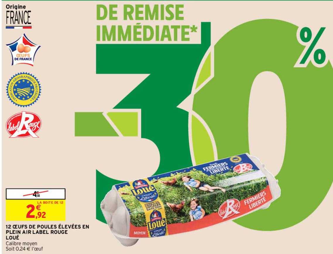 12 oeufs de poules élevées en plein air label rouge loué