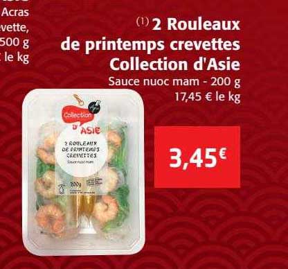 2 rouleaux de printemps crevettes collection d'asie