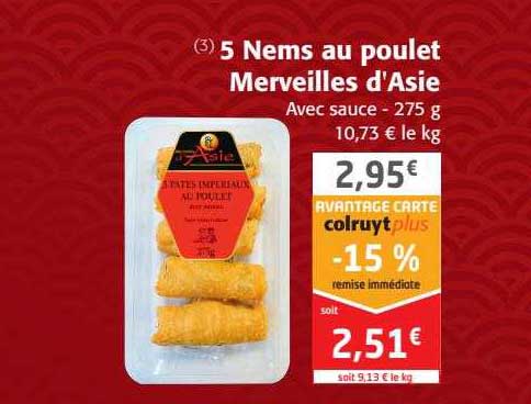 5 nems au poulet merveilles d'asie