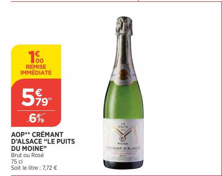 aop crémant d'alsace "le puits du moine" brut ou rosé