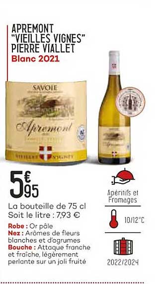 apremont "vieilles vignes" pierre viallet blanc 2021