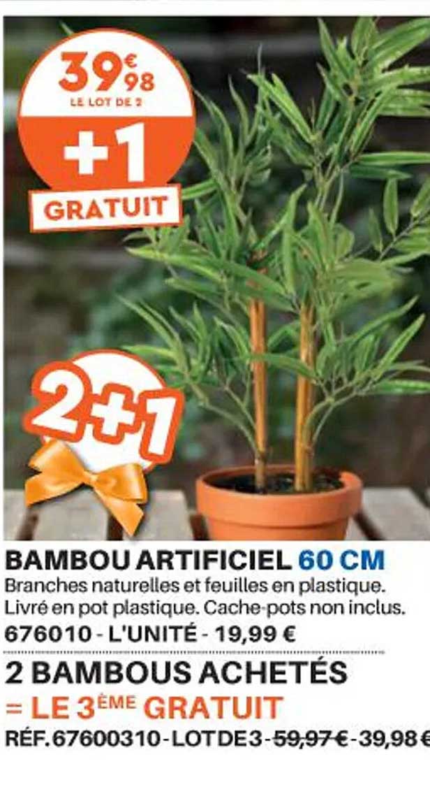 bambou artificiel 60 cm