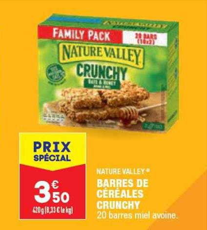 barres de céréales crunchy nature valley