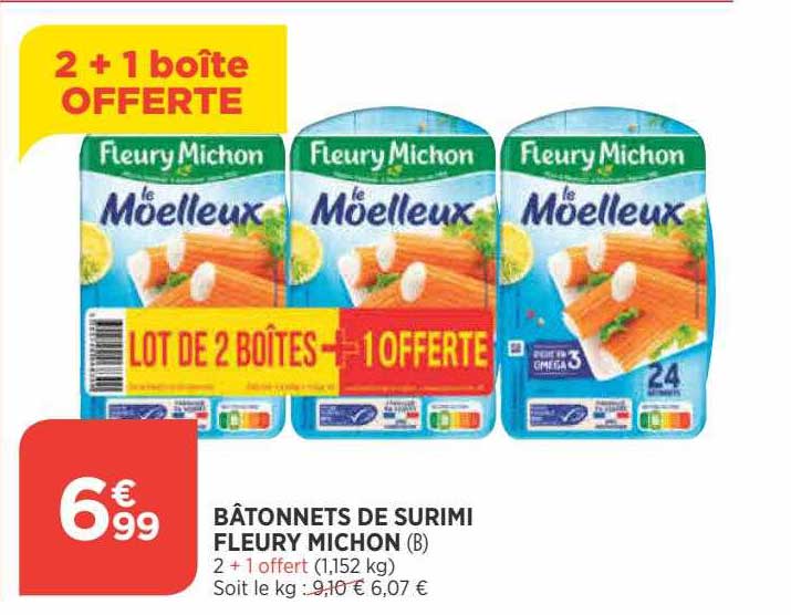 bâtonnets de surimi fleury michon