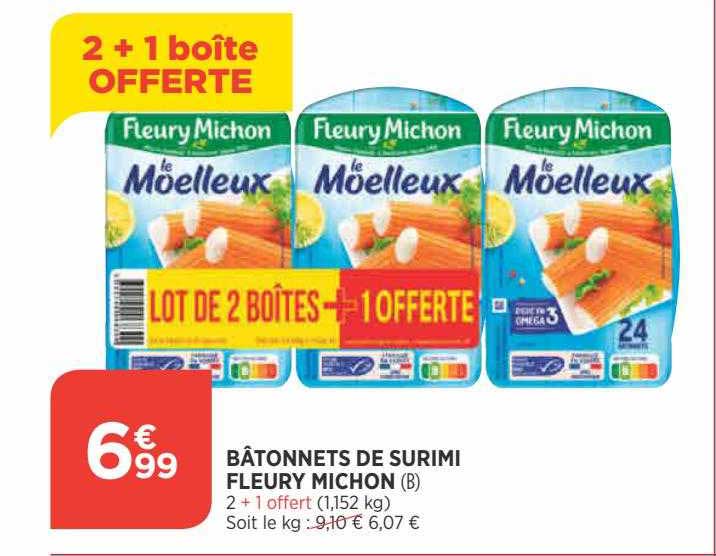 bâtonnets de surimi fleury michon